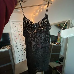 Black sheer night slip dress